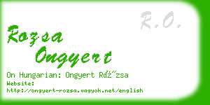 rozsa ongyert business card